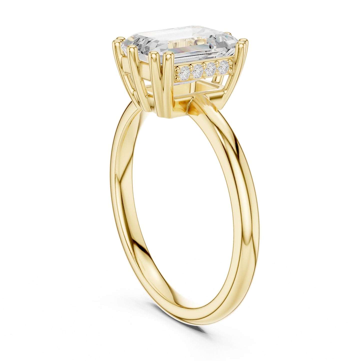 Emerald Lab Grown Diamond Solitaire Engagement Ring