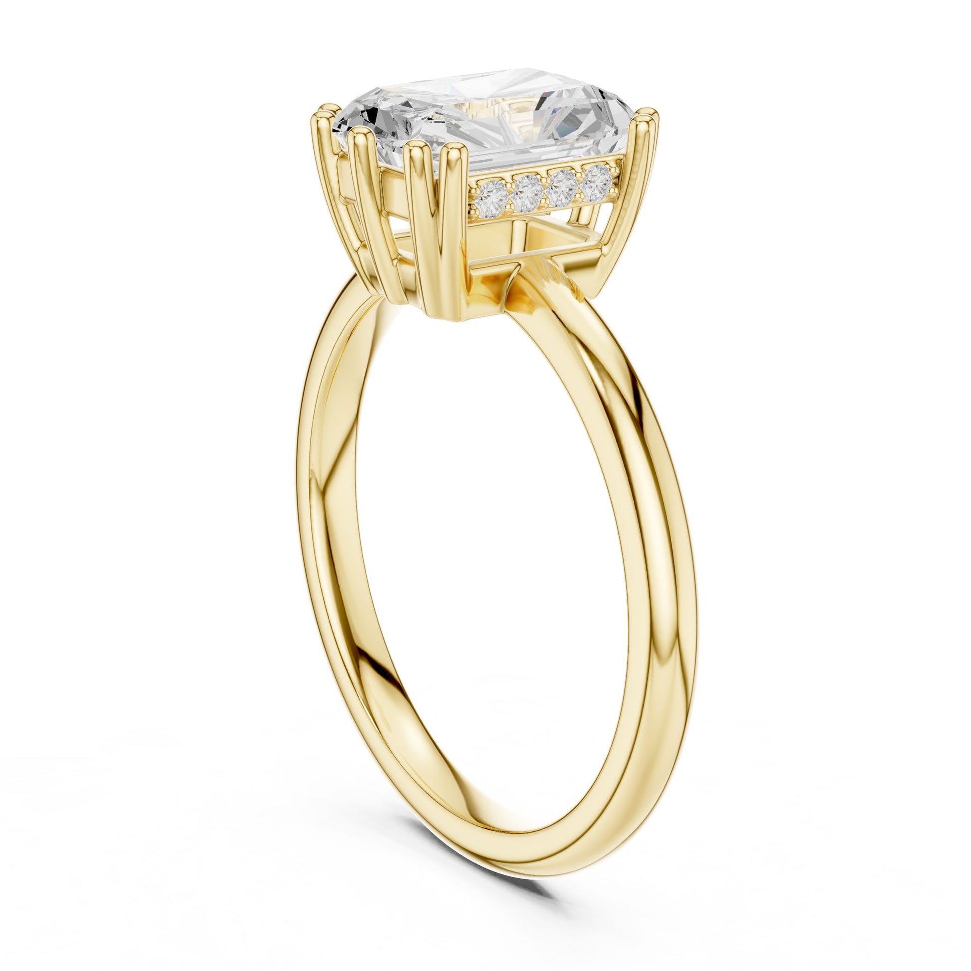 Emerald Lab Grown Diamond Solitaire Engagement Ring