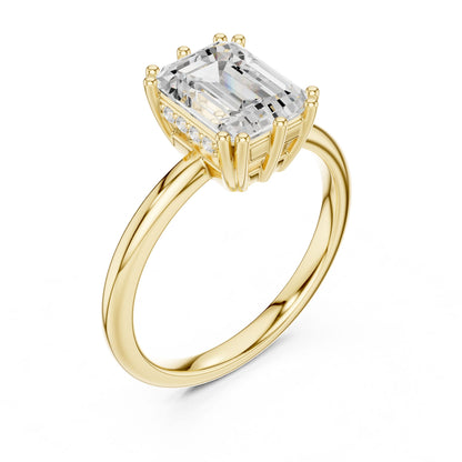 Emerald Lab Grown Diamond Solitaire Engagement Ring