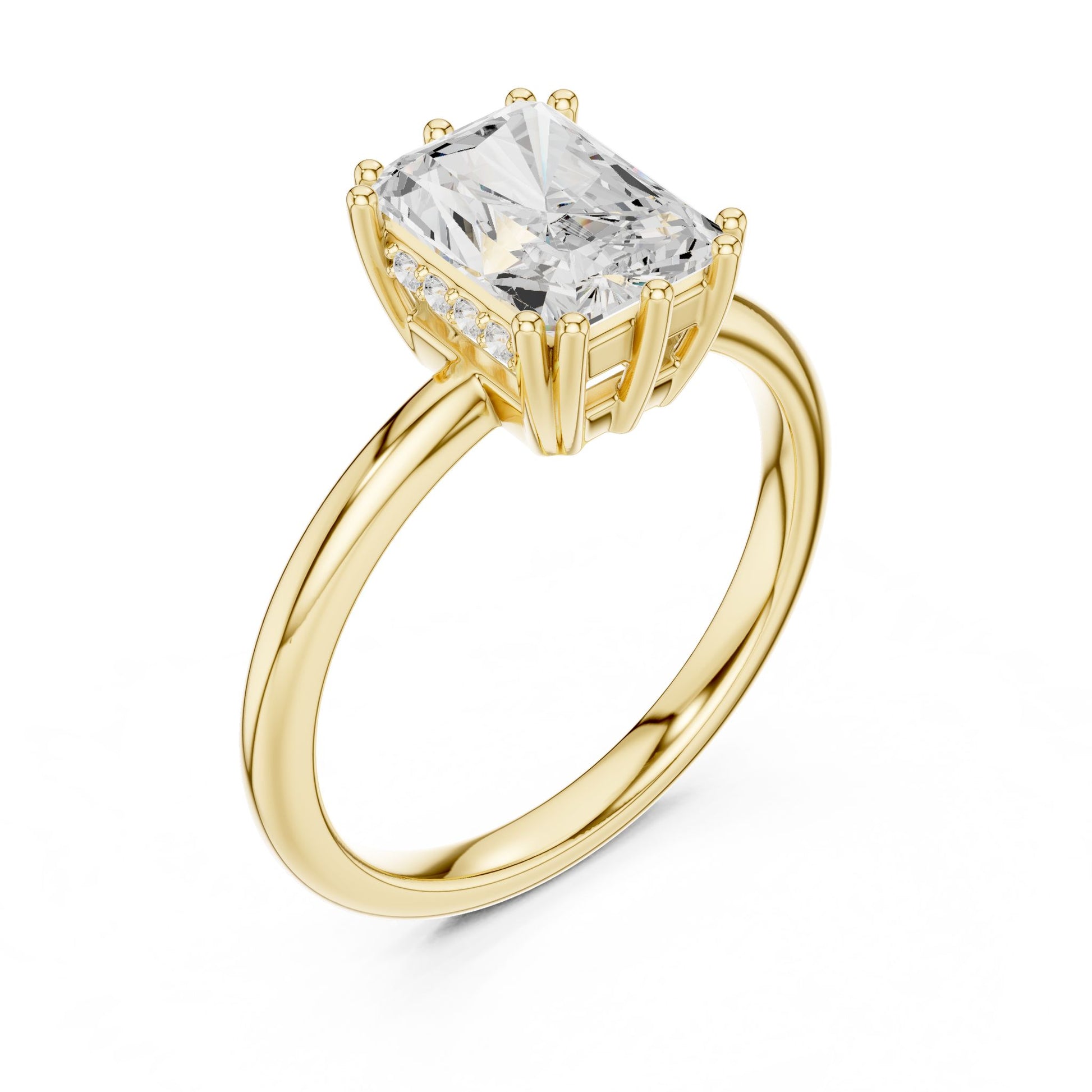 Emerald Lab Grown Diamond Solitaire Engagement Ring