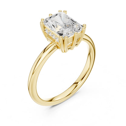 Emerald Lab Grown Diamond Solitaire Engagement Ring