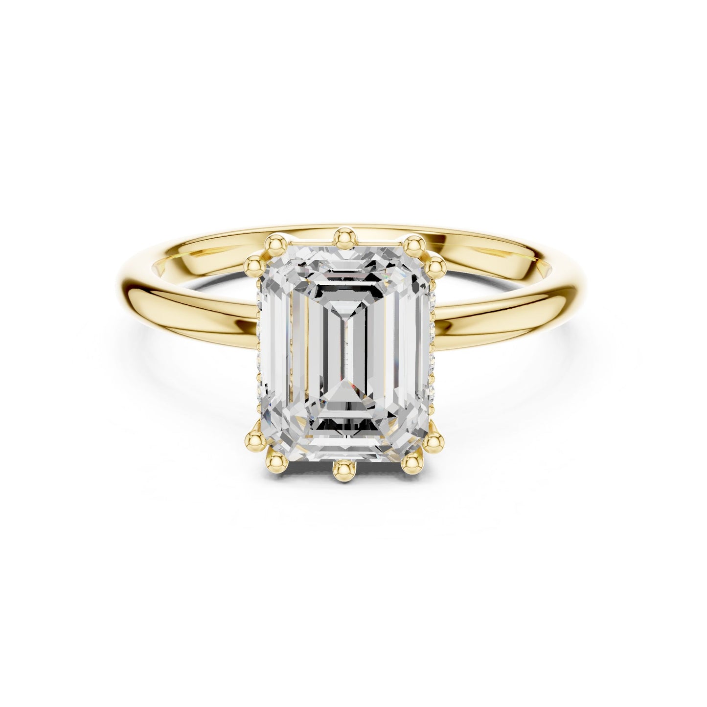 Emerald Lab Grown Diamond Solitaire Engagement Ring