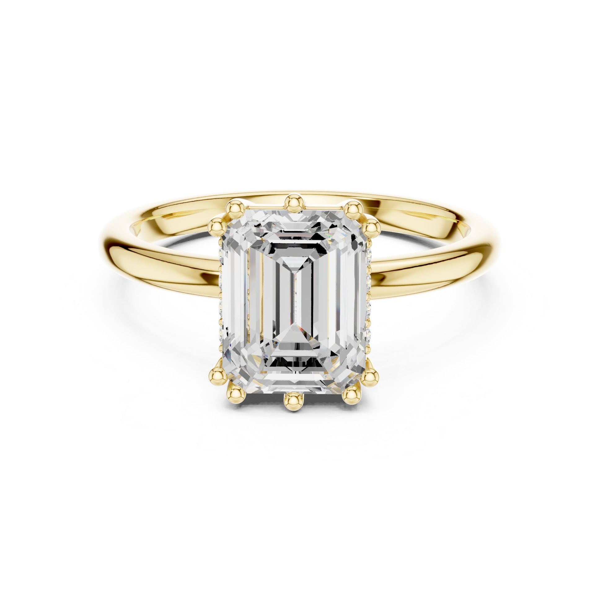 Emerald Lab Grown Diamond Solitaire Engagement Ring