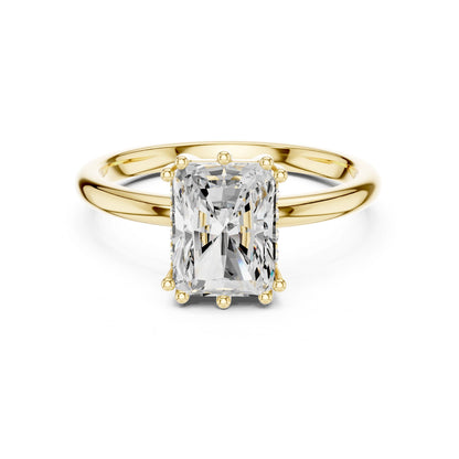 Emerald Lab Grown Diamond Solitaire Engagement Ring