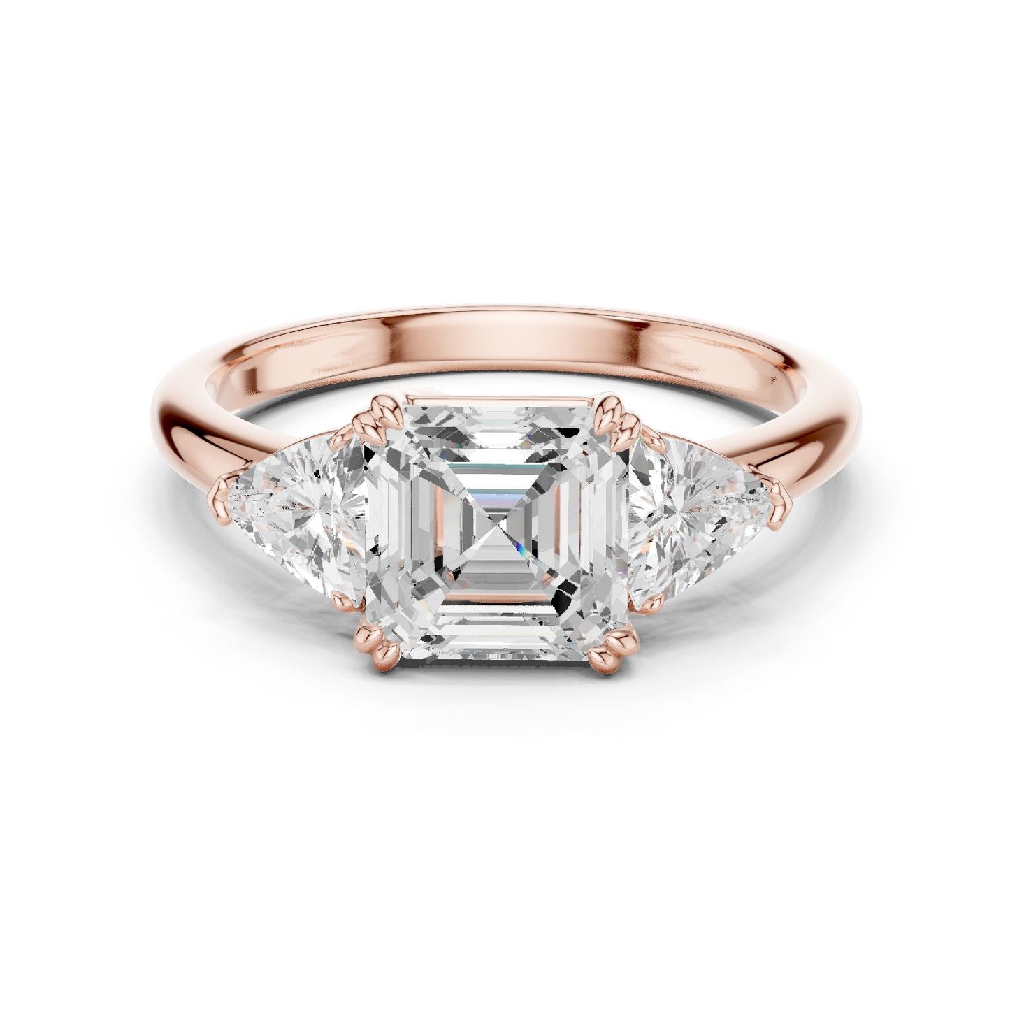 Emerald Lab Grown Diamond Three-Stone Engagement Ring