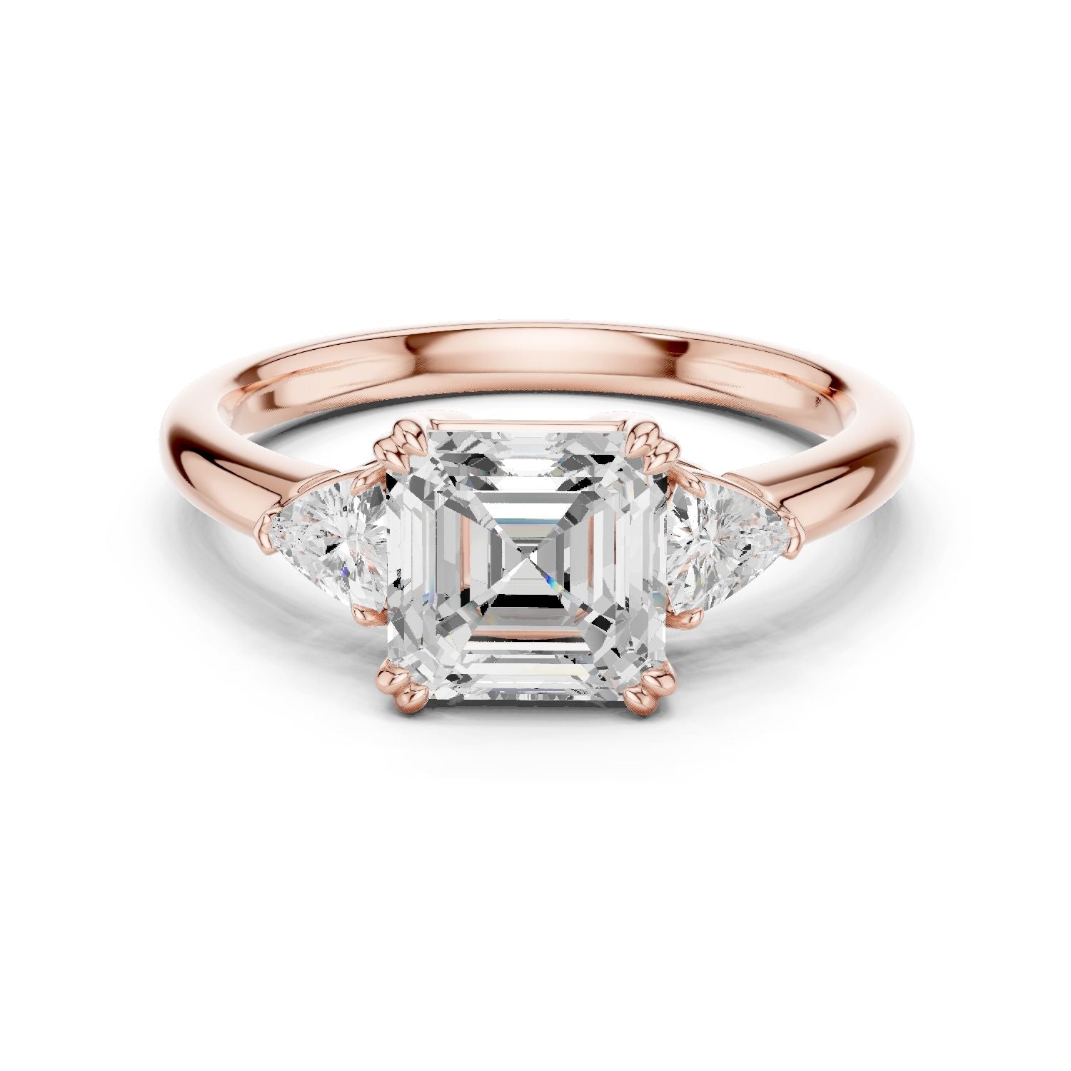 Emerald Lab Grown Diamond Three-Stone Engagement Ring
