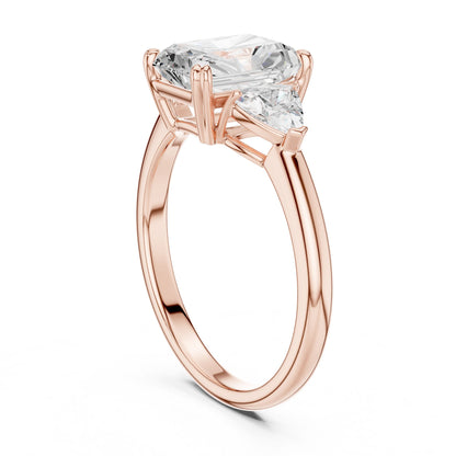 Emerald Lab Grown Diamond Three-Stone Engagement Ring