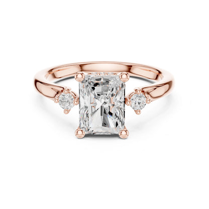 Emerald Lab Grown Diamond Three-Stone Engagement Ring