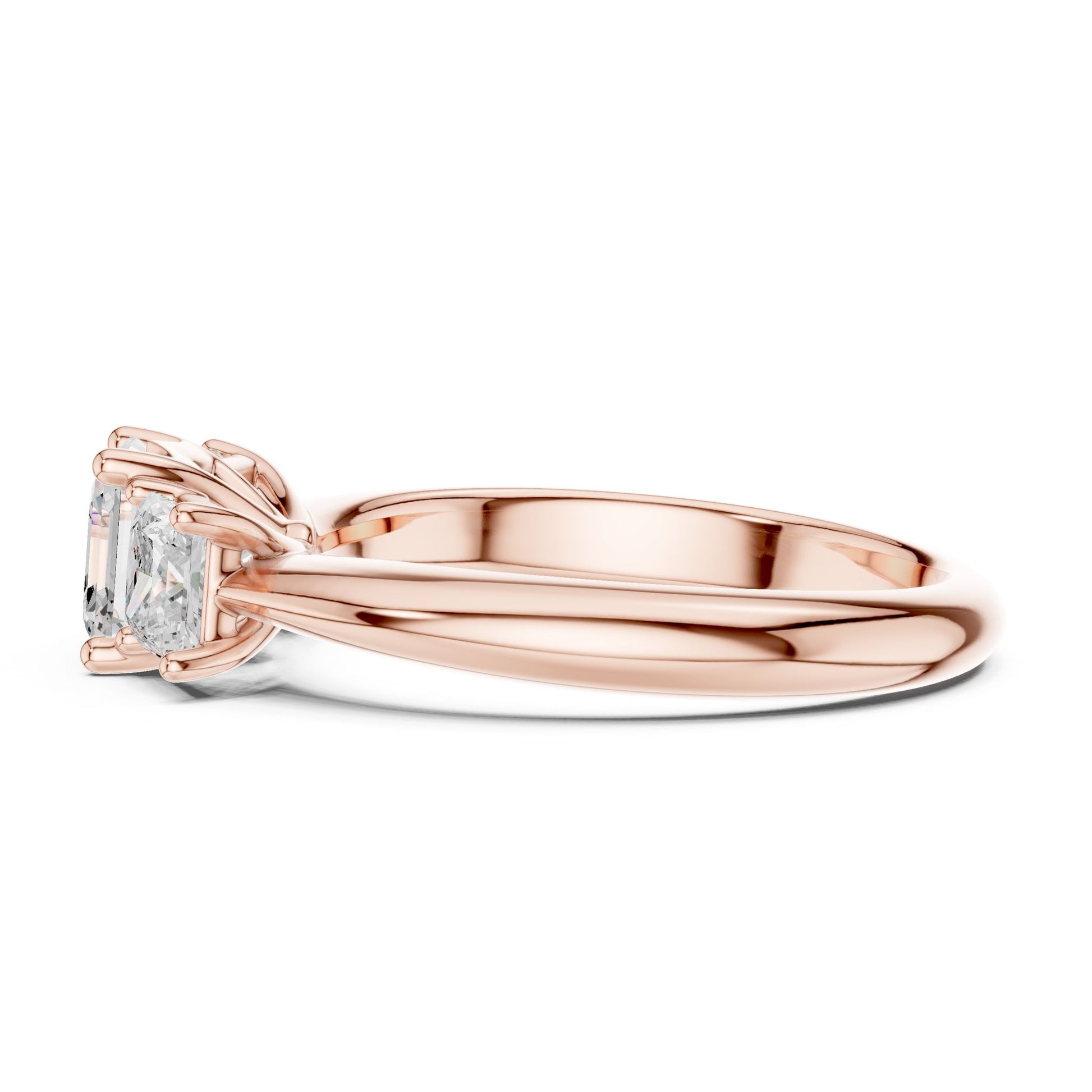 Emerald Lab Grown Diamond Three-Stone Engagement Ring