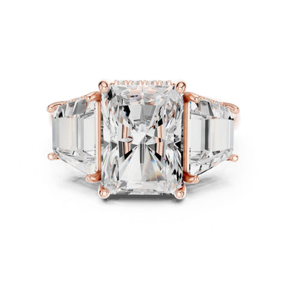Emerald Lab Grown Diamond Three-Stone Engagement Ring