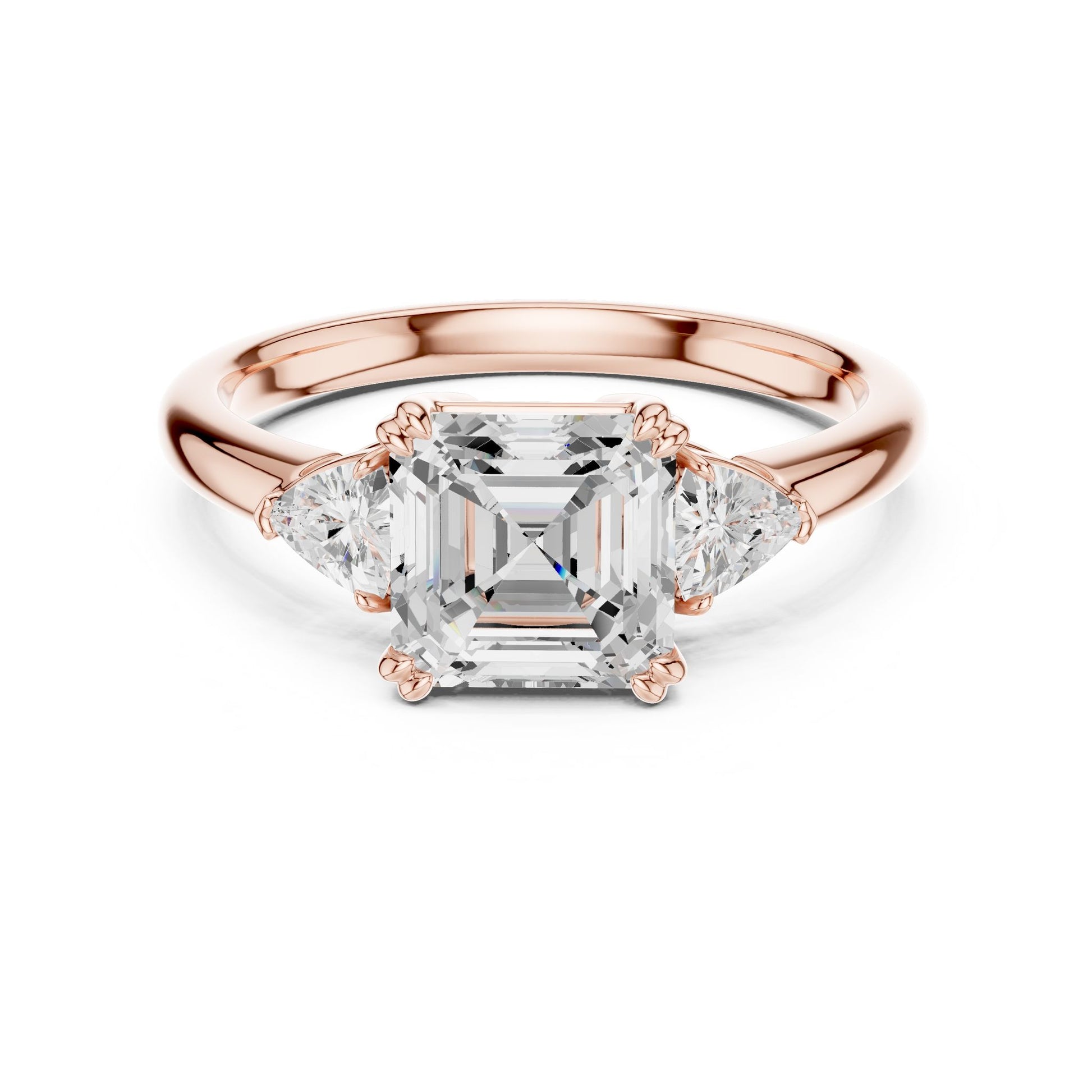 Emerald Lab Grown Diamond Three-Stone Engagement Ring