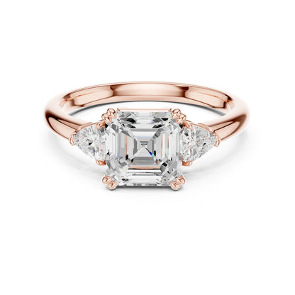 Emerald Lab Grown Diamond Three-Stone Engagement Ring