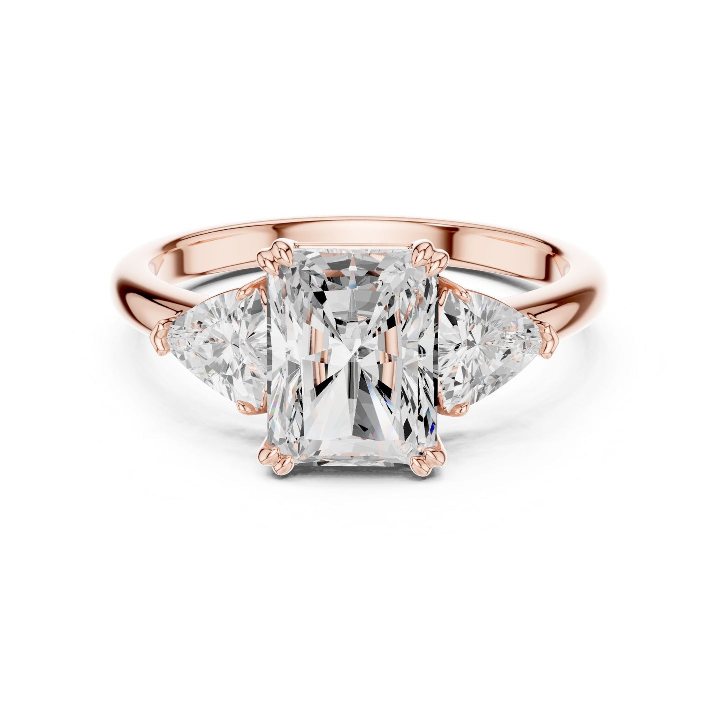 Emerald Lab Grown Diamond Three-Stone Engagement Ring