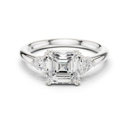 Emerald Lab Grown Diamond Three-Stone Engagement Ring