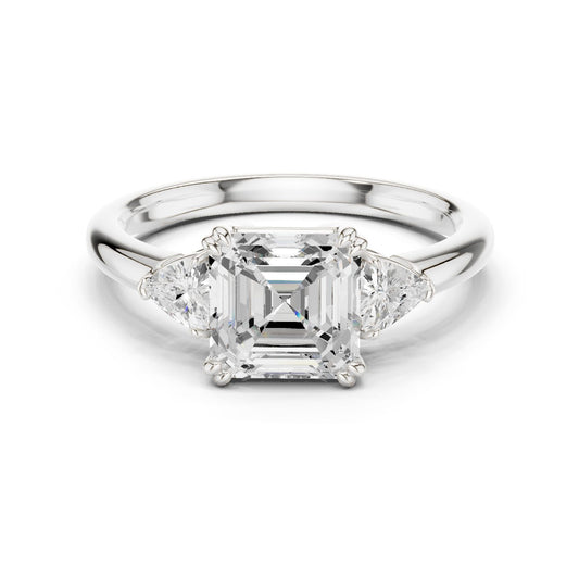 Emerald Lab Grown Diamond Three-Stone Engagement Ring