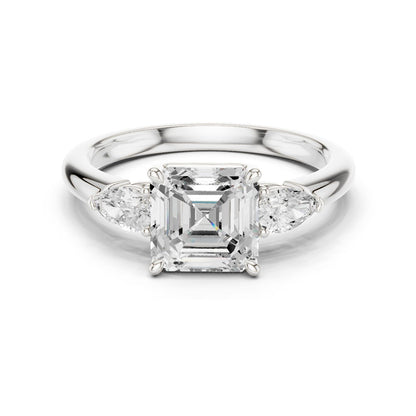 Emerald Lab Grown Diamond Three-Stone Engagement Ring