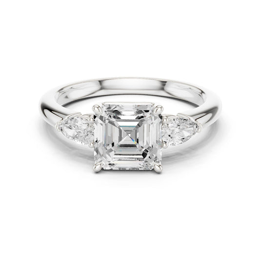 Emerald Lab Grown Diamond Three-Stone Engagement Ring