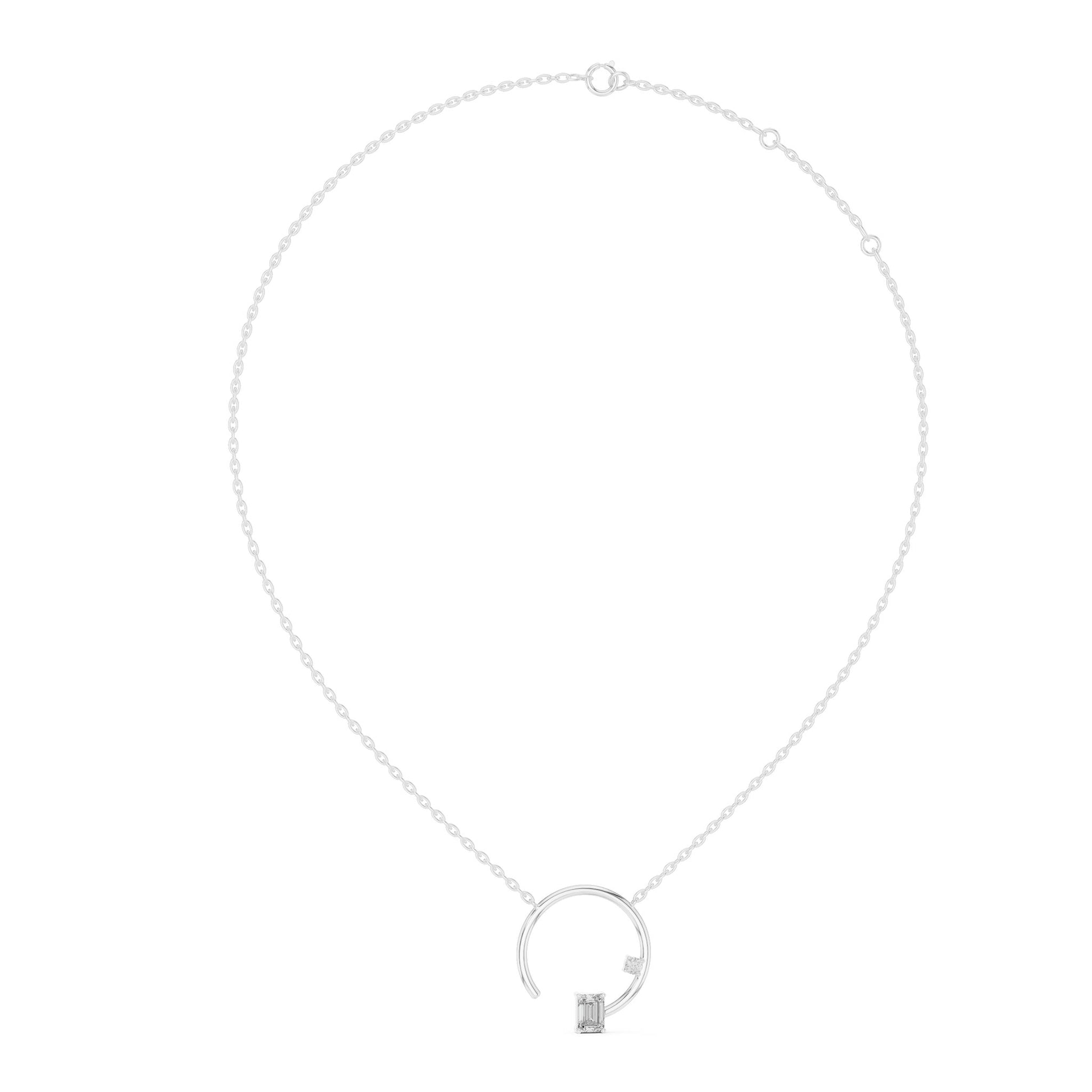 Emerald Lab Grown Diamond Three-Stone Pendant
