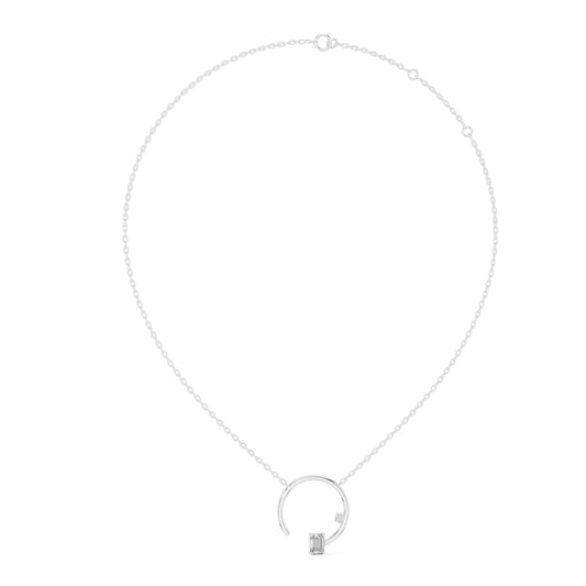 Emerald Lab Grown Diamond Three-Stone Pendant