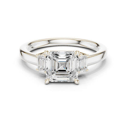 Emerald Lab Grown Diamond Three-Stone Engagement Ring