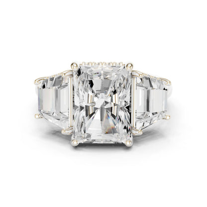 Emerald Lab Grown Diamond Three-Stone Engagement Ring