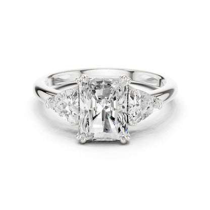Emerald Lab Grown Diamond Three-Stone Engagement Ring