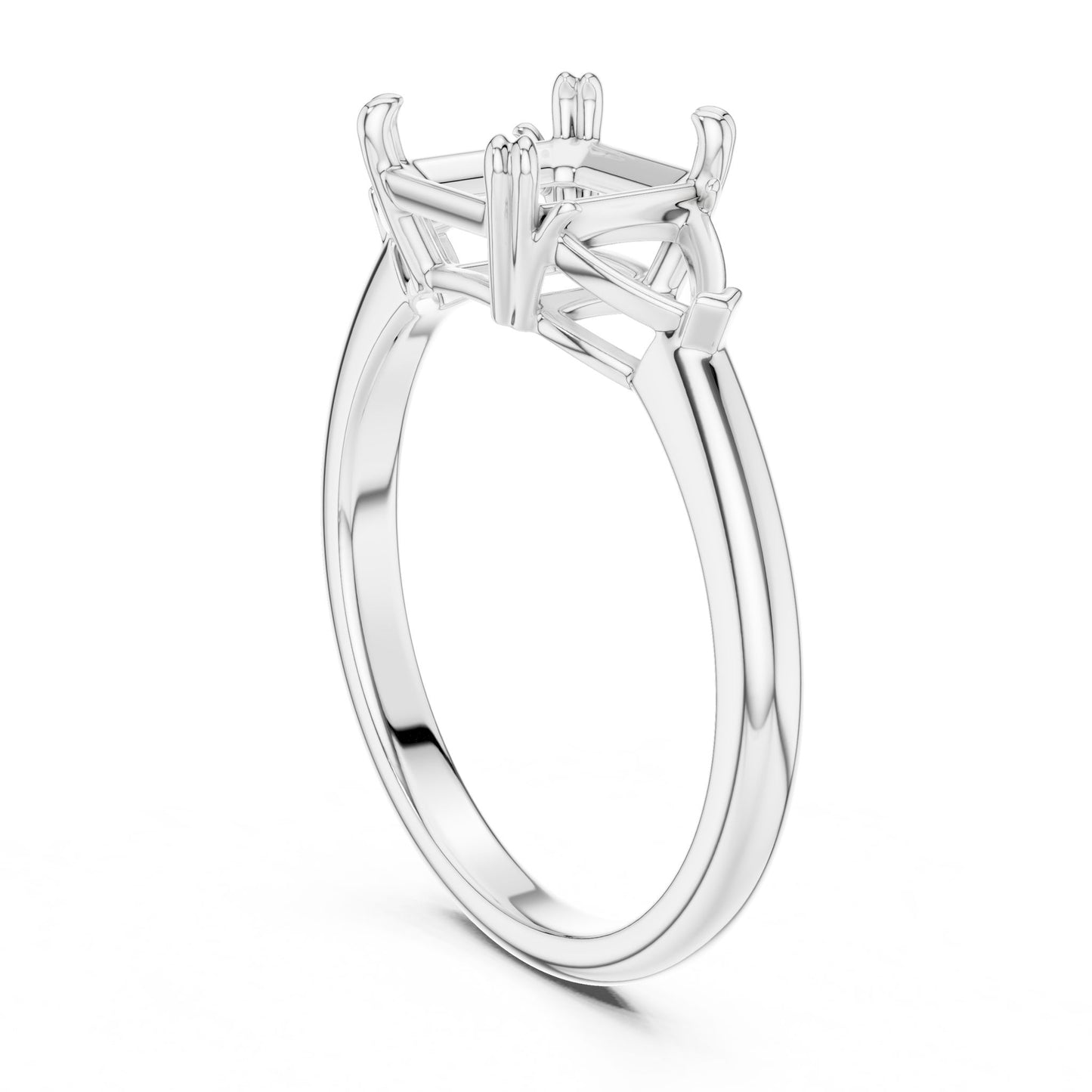 Emerald Lab Grown Diamond Three-Stone Engagement Ring