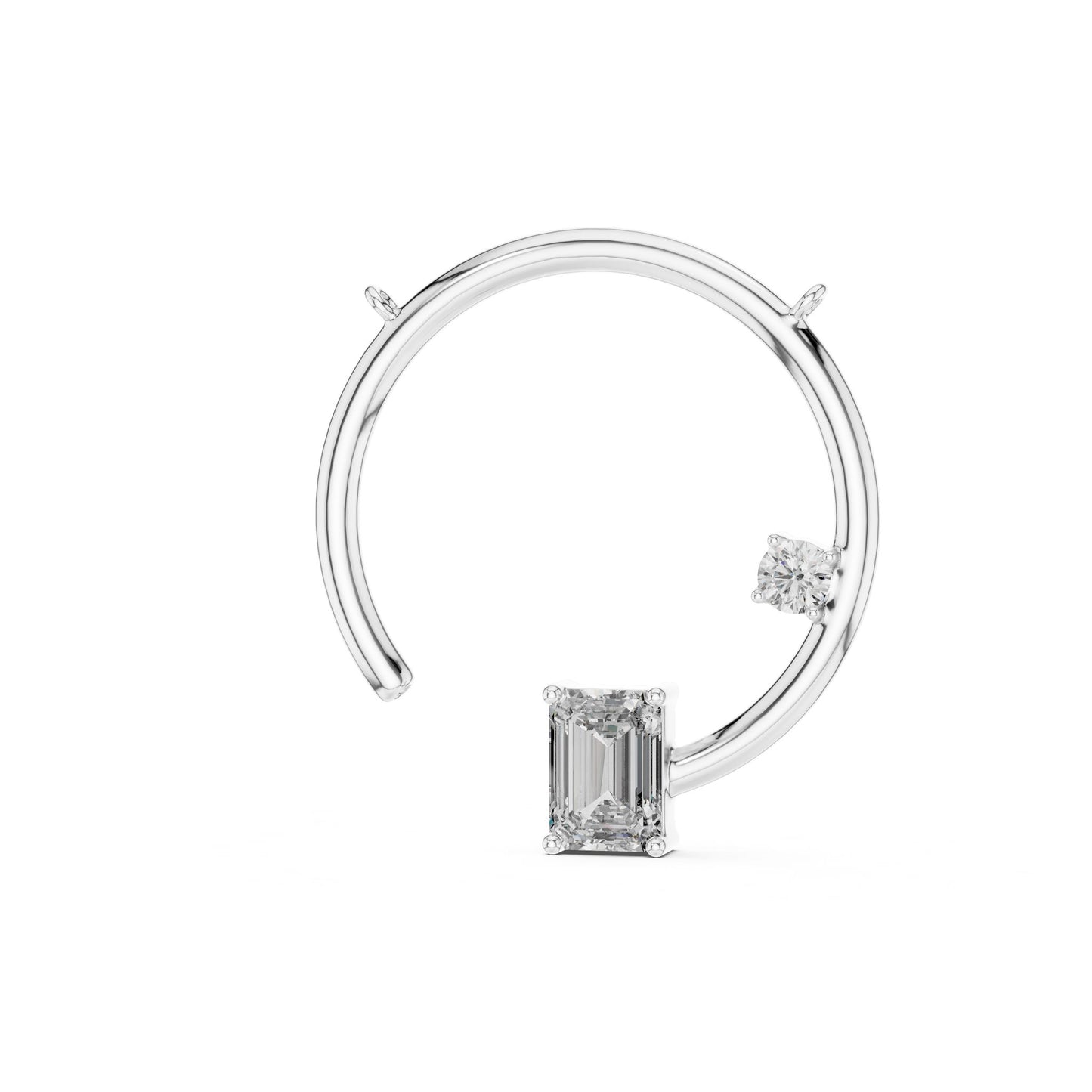 Emerald Lab Grown Diamond Three-Stone Pendant