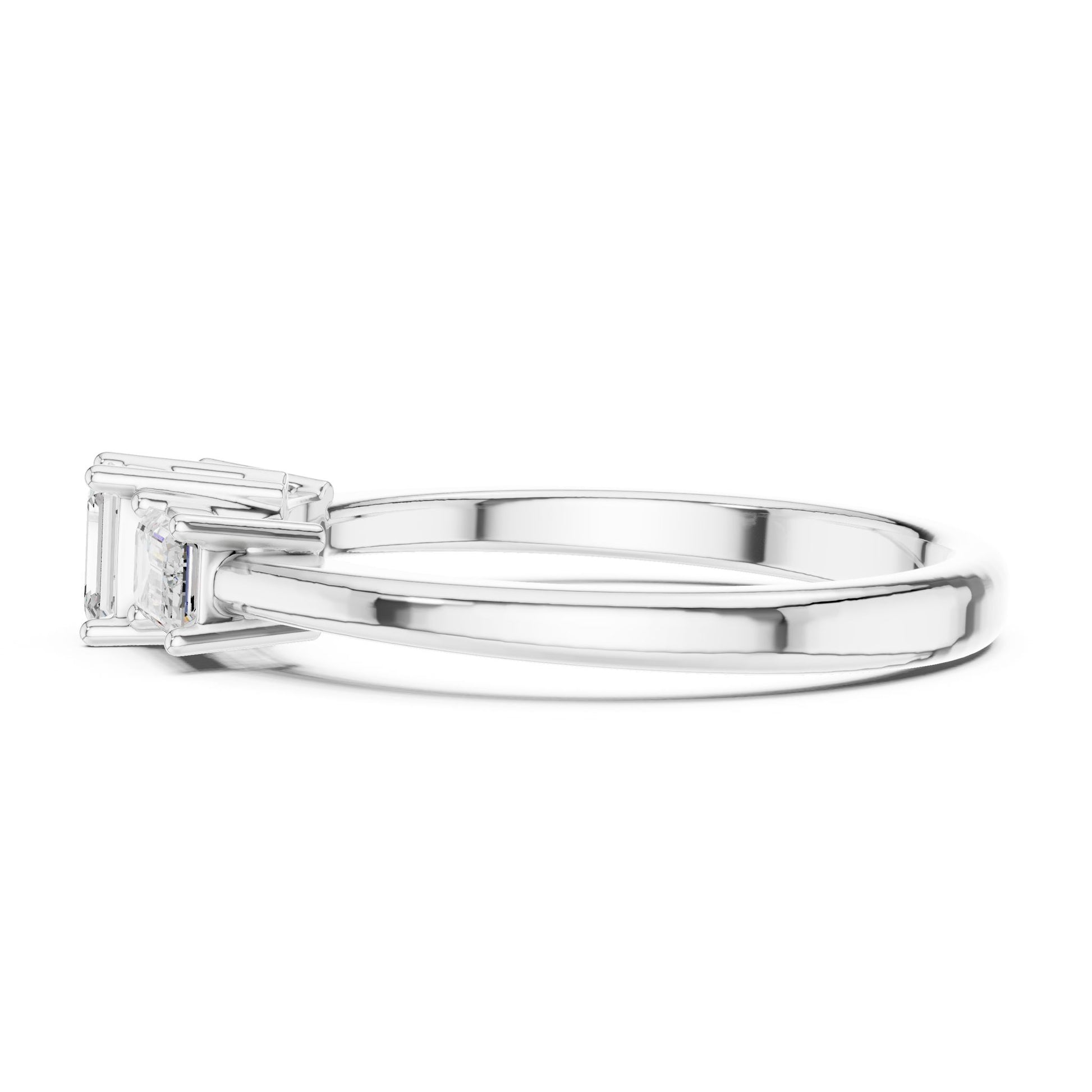 Emerald Lab Grown Diamond Three-Stone Engagement Ring