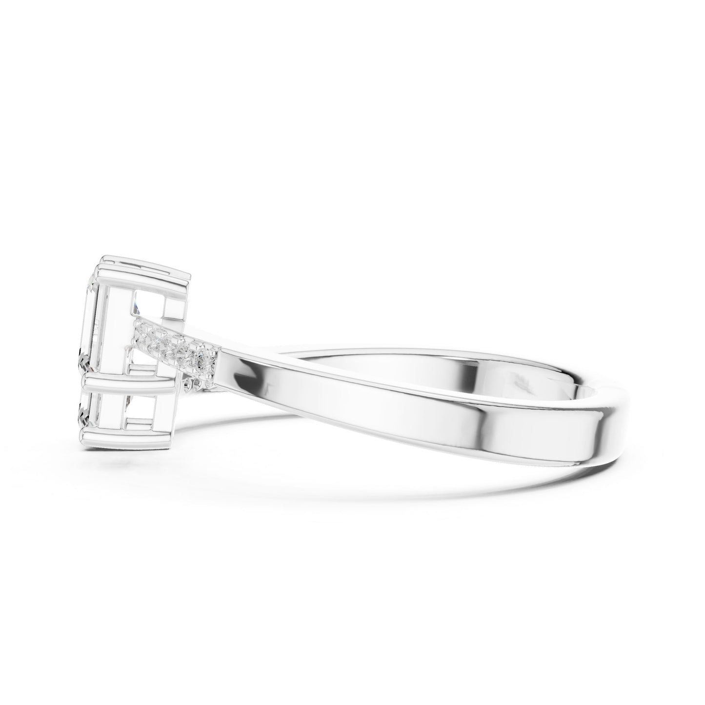Emerald Lab Grown Diamond Three-Stone Engagement Ring