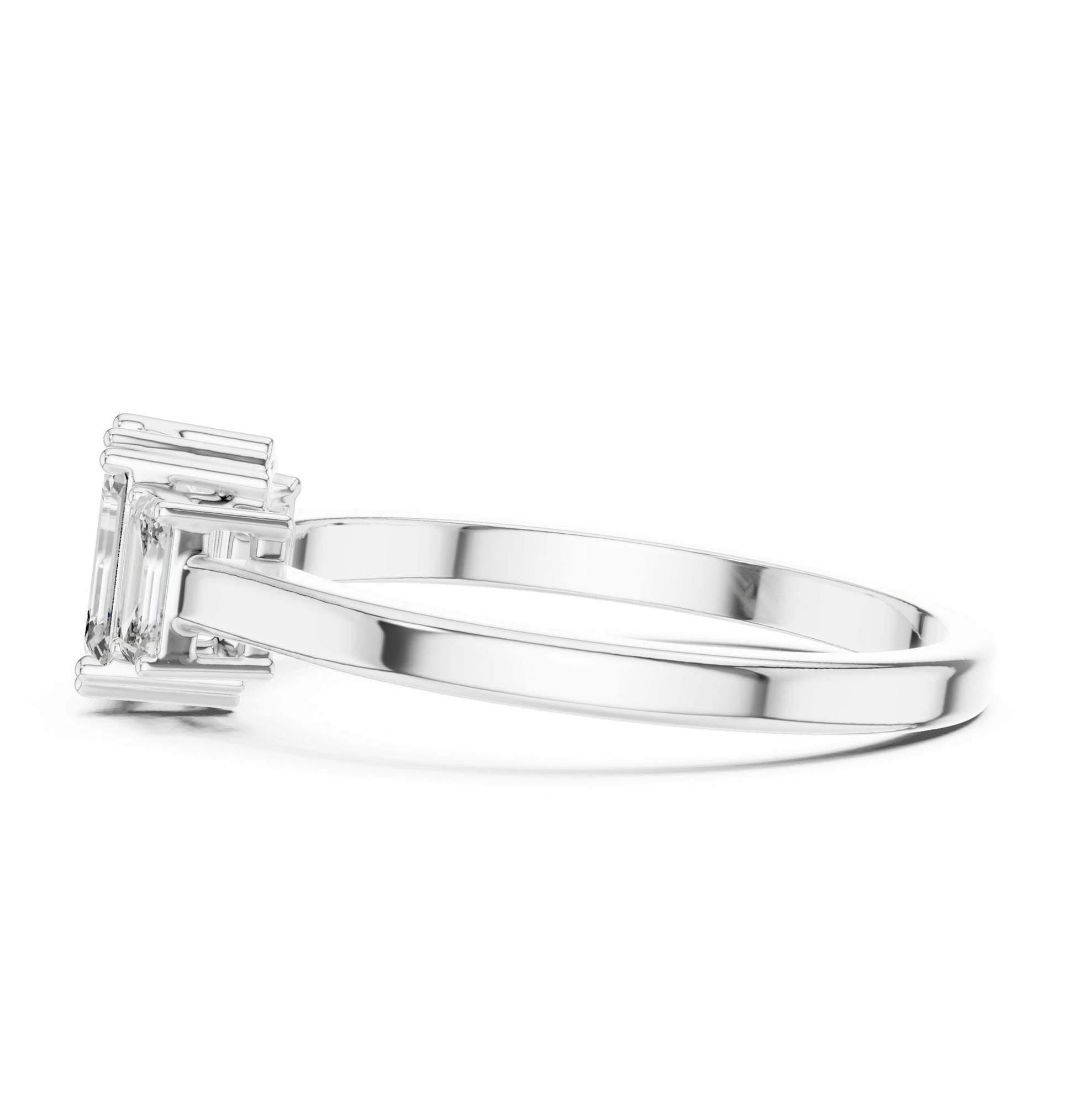 Emerald Lab Grown Diamond Three-Stone Engagement Ring