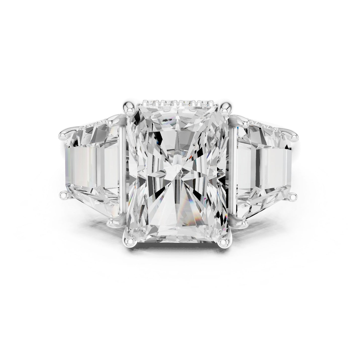 Emerald Lab Grown Diamond Three-Stone Engagement Ring