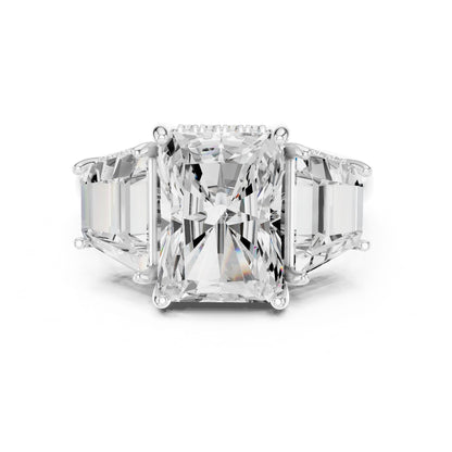 Emerald Lab Grown Diamond Three-Stone Engagement Ring