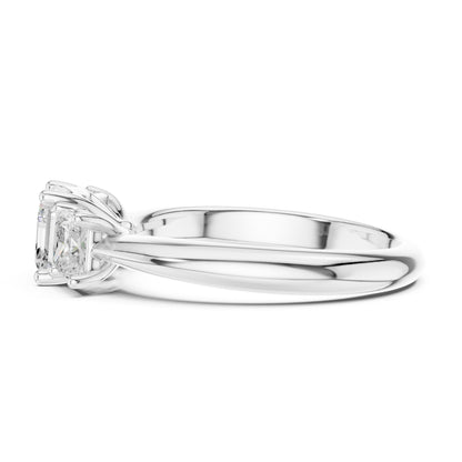 Emerald Lab Grown Diamond Three-Stone Engagement Ring