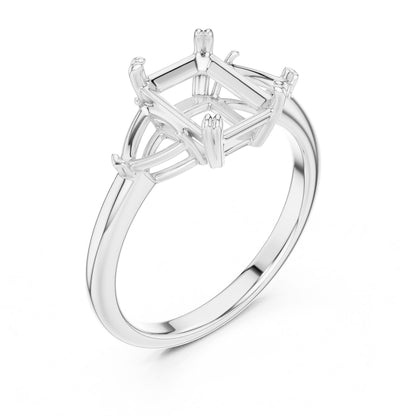 Emerald Lab Grown Diamond Three-Stone Engagement Ring