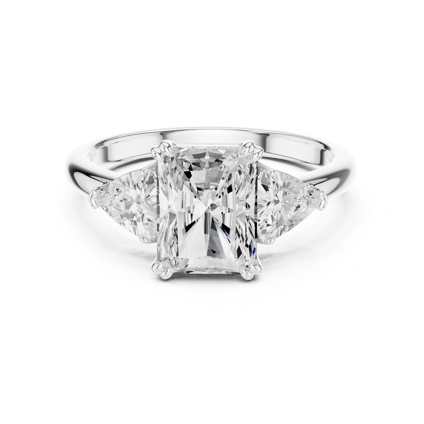 Emerald Lab Grown Diamond Three-Stone Engagement Ring