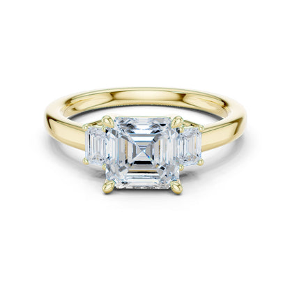 Emerald Lab Grown Diamond Three-Stone Engagement Ring