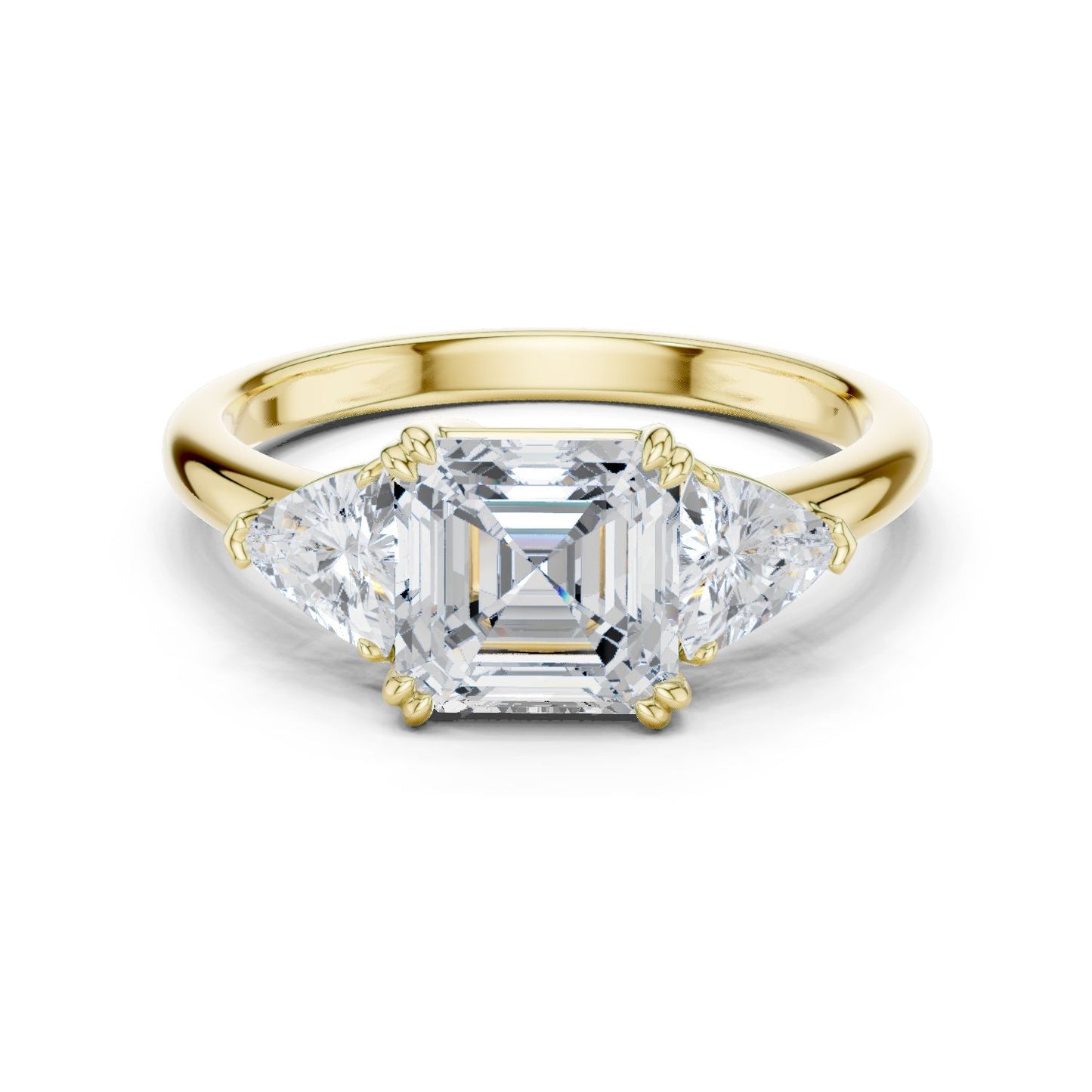 Emerald Lab Grown Diamond Three-Stone Engagement Ring
