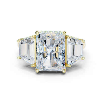 Emerald Lab Grown Diamond Three-Stone Engagement Ring