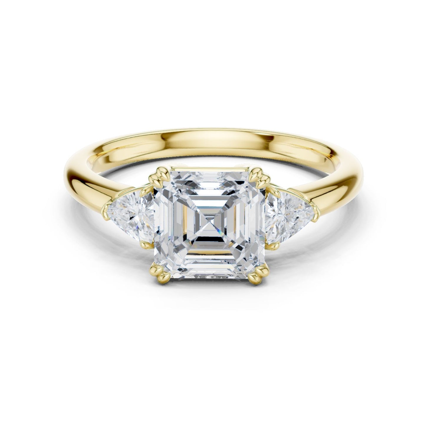 Emerald Lab Grown Diamond Three-Stone Engagement Ring