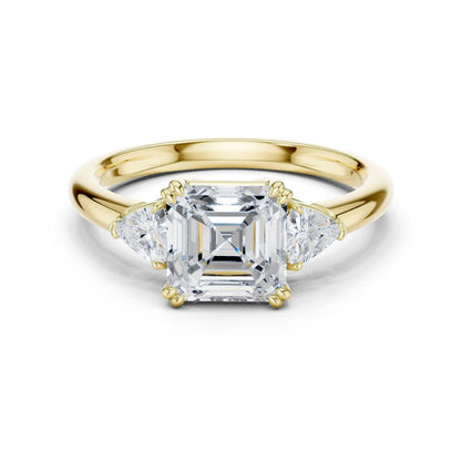 Emerald Lab Grown Diamond Three-Stone Engagement Ring