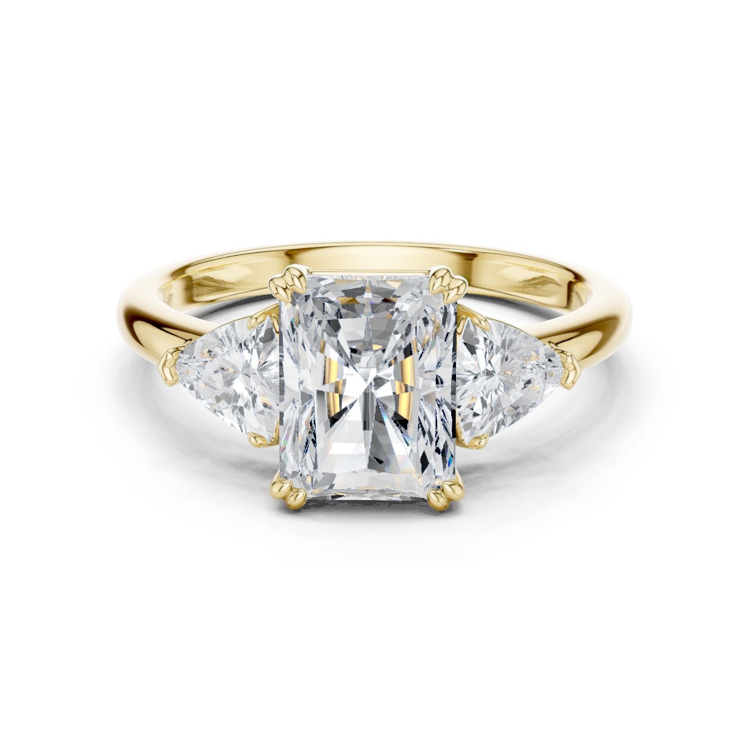Emerald Lab Grown Diamond Three-Stone Engagement Ring