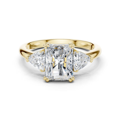 Emerald Lab Grown Diamond Three-Stone Engagement Ring