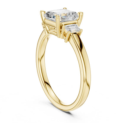 Emerald Lab Grown Diamond Three-Stone Engagement Ring