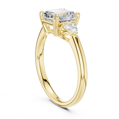 Emerald Lab Grown Diamond Three-Stone Engagement Ring