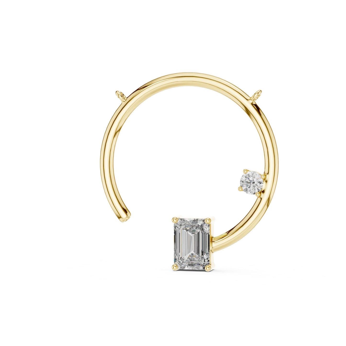Emerald Lab Grown Diamond Three-Stone Pendant