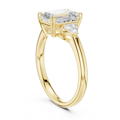 Emerald Lab Grown Diamond Three-Stone Engagement Ring