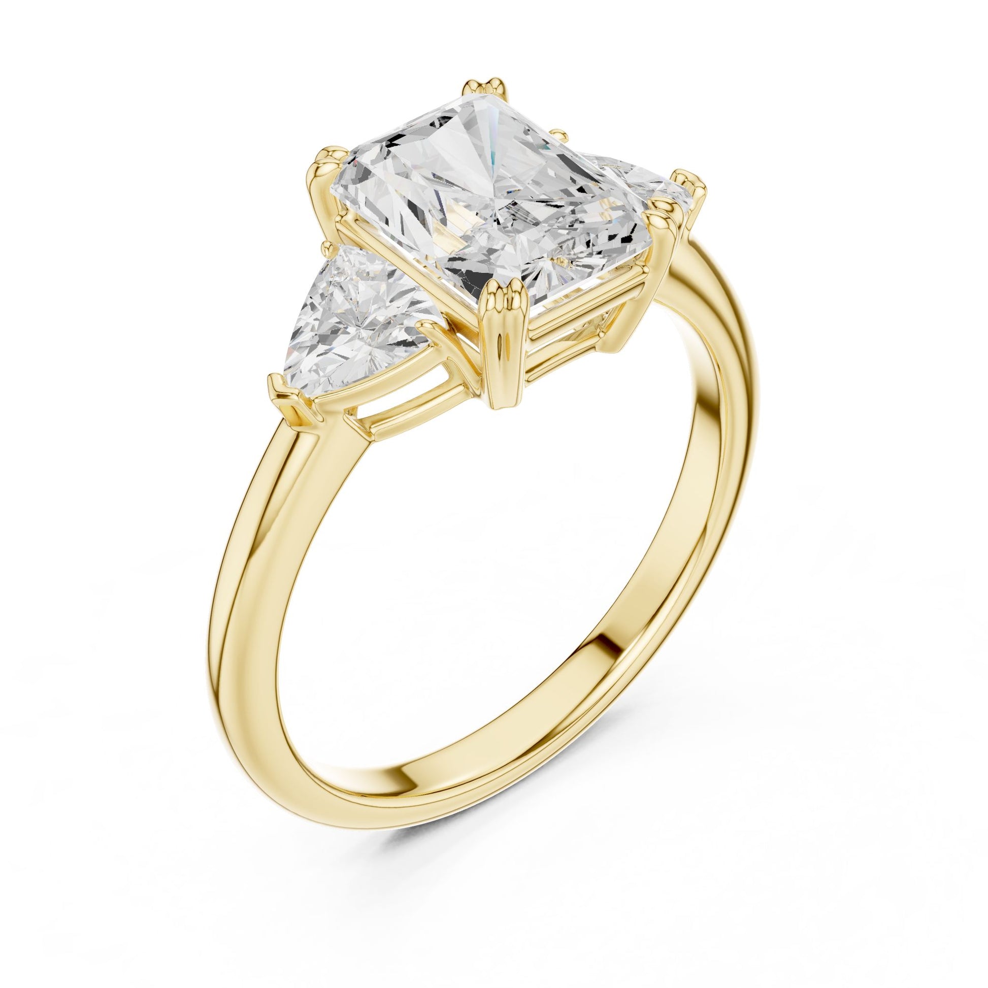 Emerald Lab Grown Diamond Three-Stone Engagement Ring