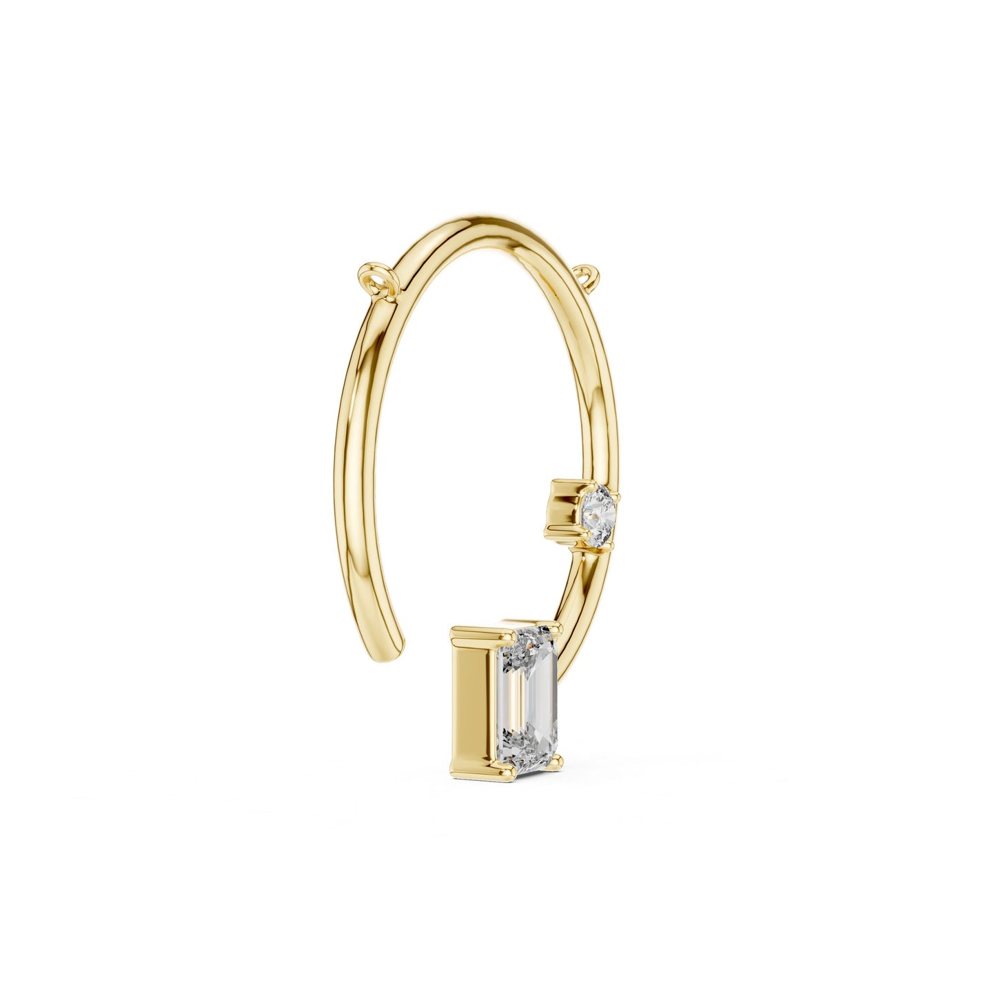 Emerald Lab Grown Diamond Three-Stone Pendant