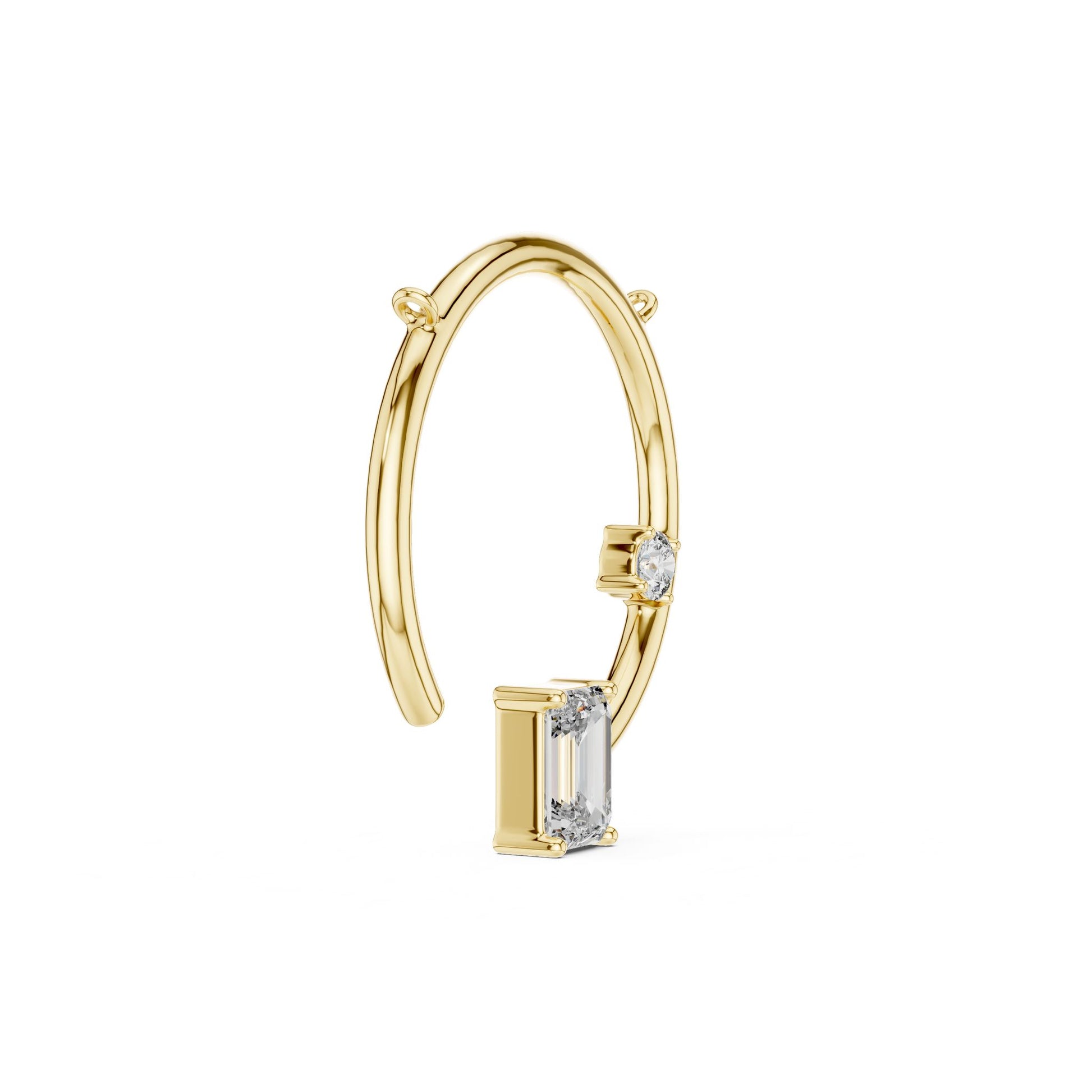 Emerald Lab Grown Diamond Three-Stone Pendant